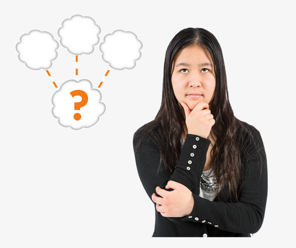 A woman with disability thinks about where to find easy read or easy English information.